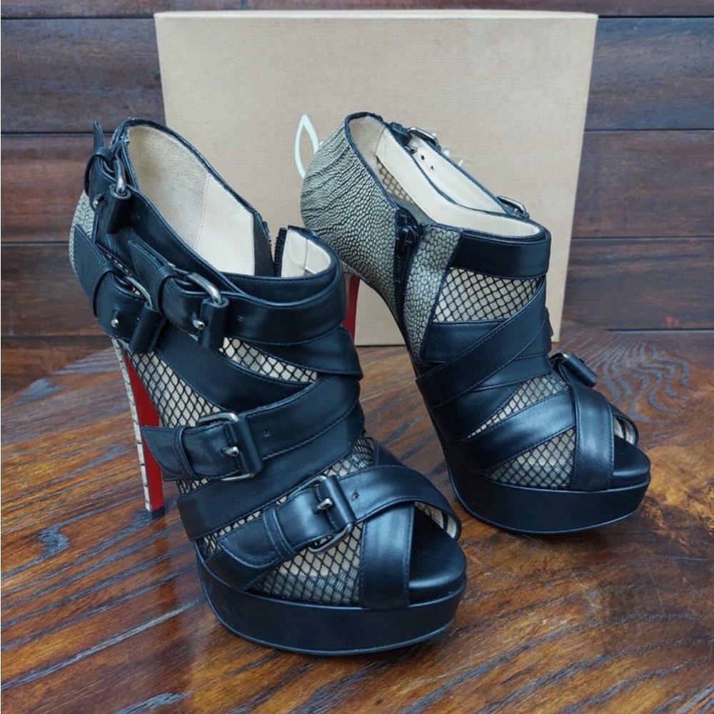 Black Leather Women's Heels